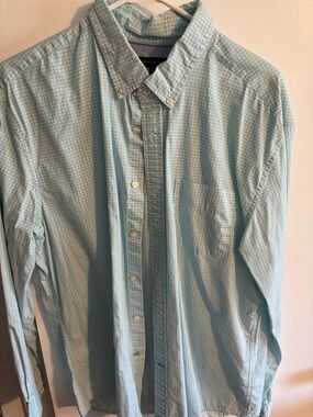 Tommy Hilfiger Men's Mint Blue Geometric Button-Down Shirt